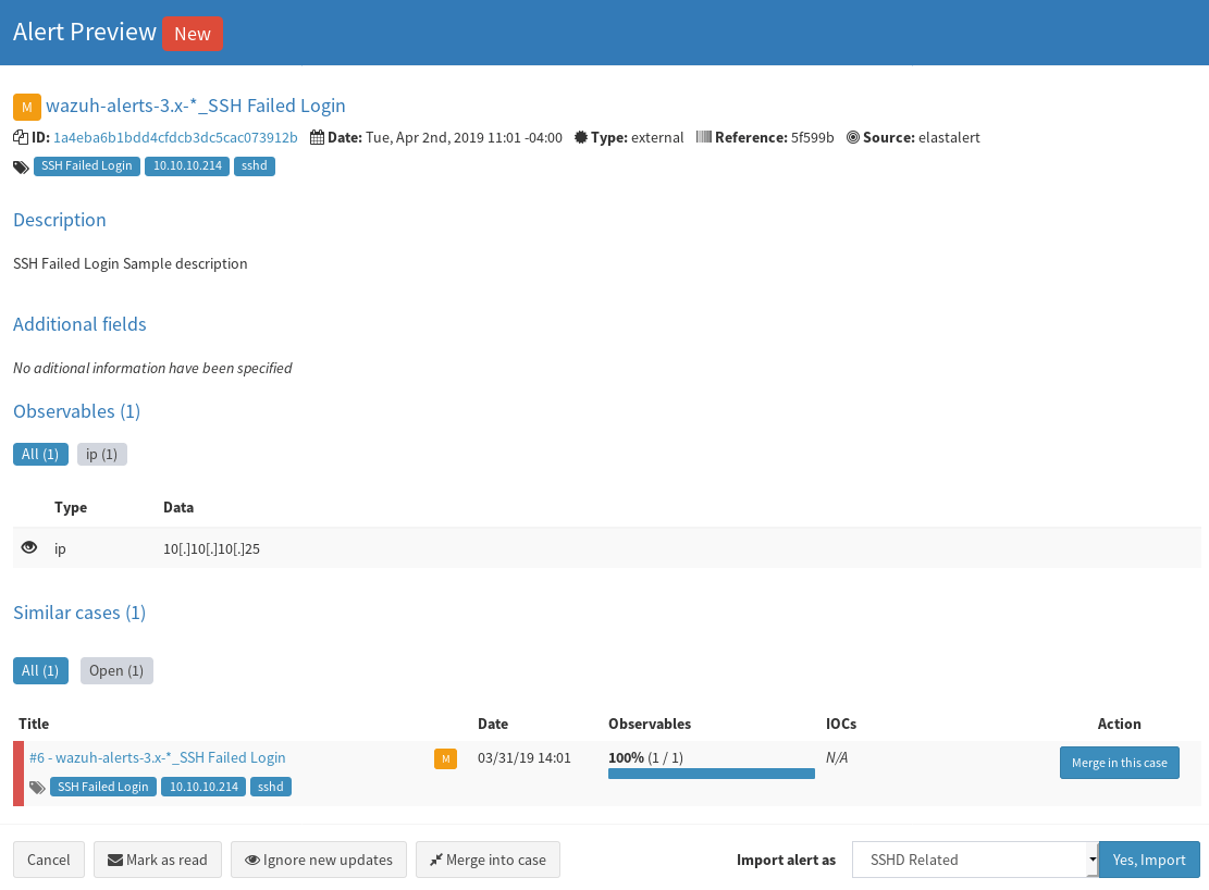 Elastalert new alert